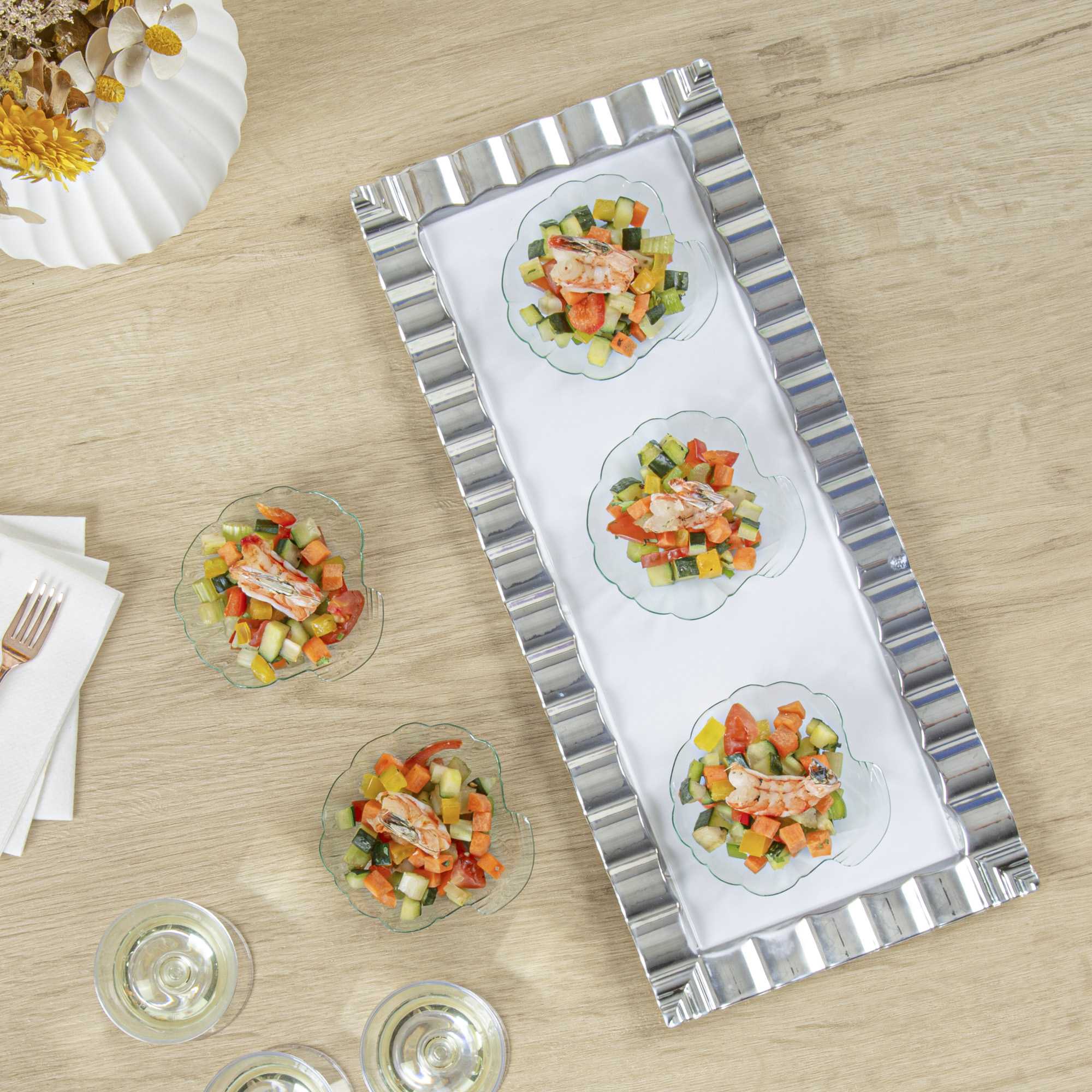 Mini Serve Seagreen Plastic Shell Plate - 3 1/4" x 3 1/4" x 1/2" - 100 count box