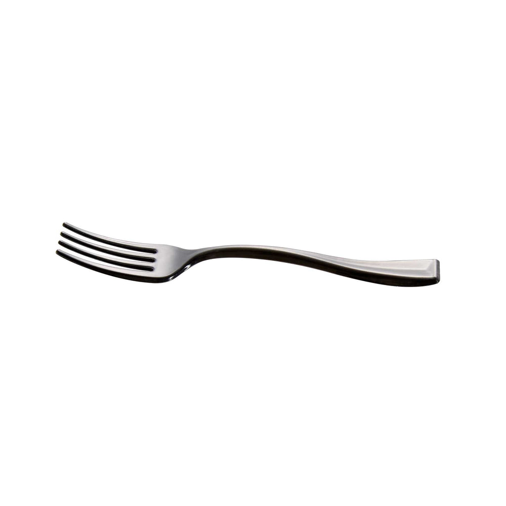 Mini Serve Black Plastic Mini Fork - 4" - 500 count box