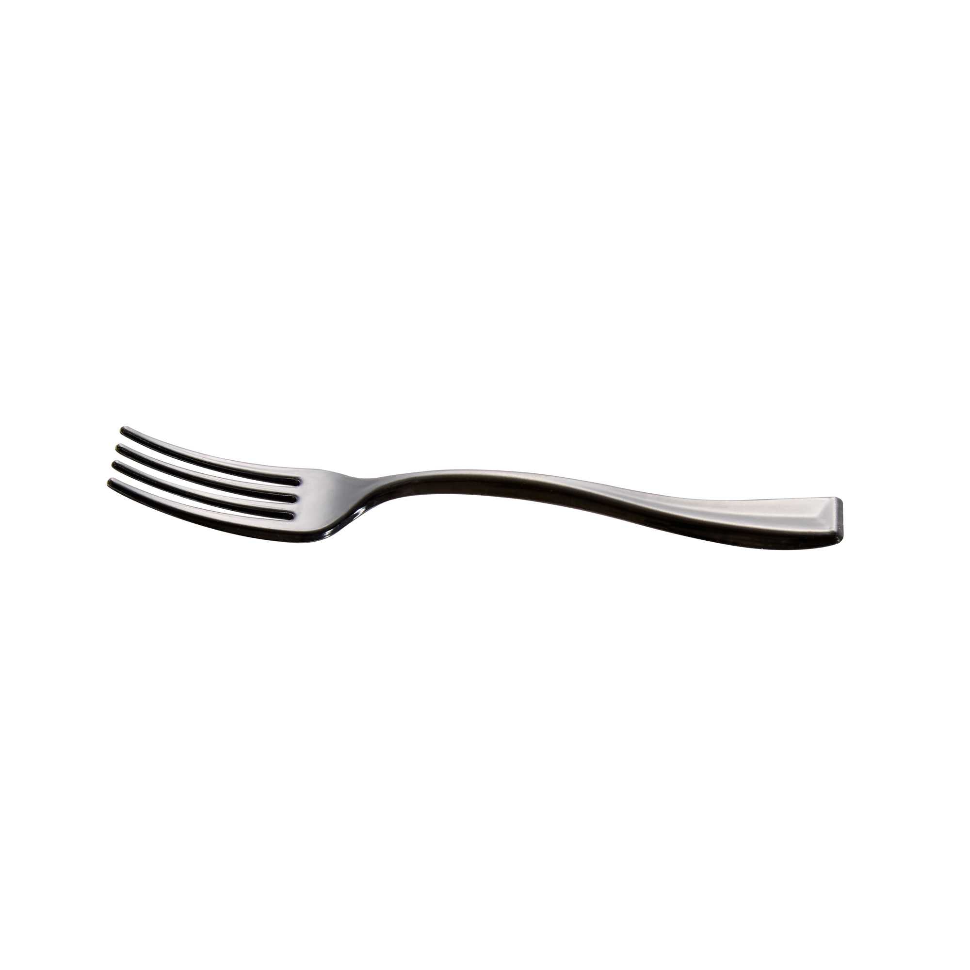 Mini Serve Black Plastic Mini Fork - 4" - 500 count box