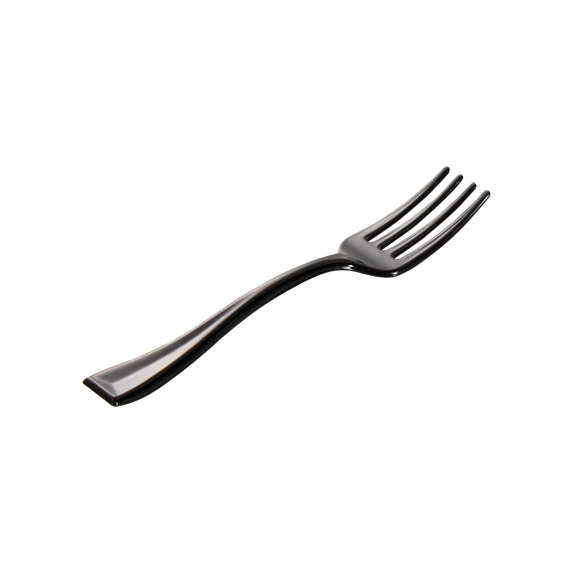 Mini Serve Black Plastic Mini Fork - 4" - 500 count box