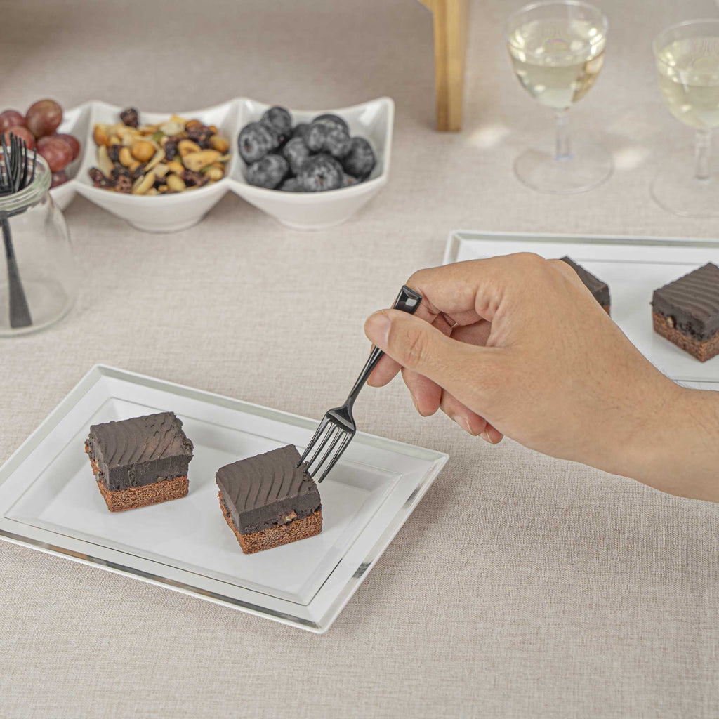 Mini Serve Black Plastic Mini Fork - 4" - 500 count box
