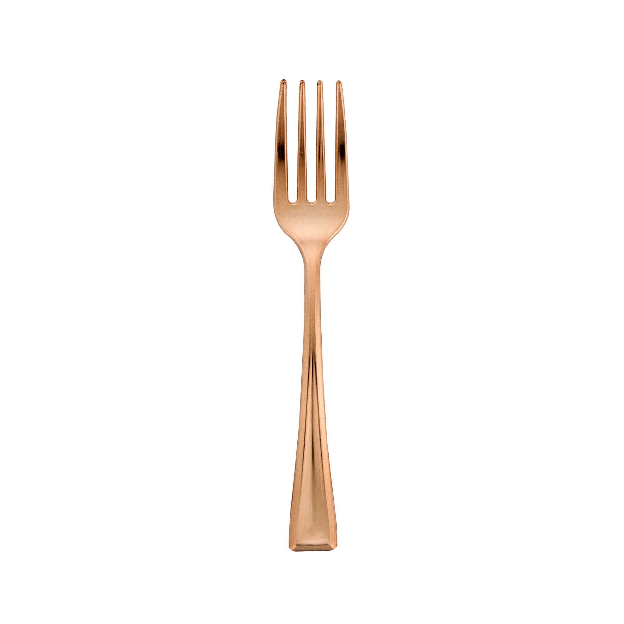 Mini Serve Rose Gold Plastic Mini Fork - 4" - 500 count box