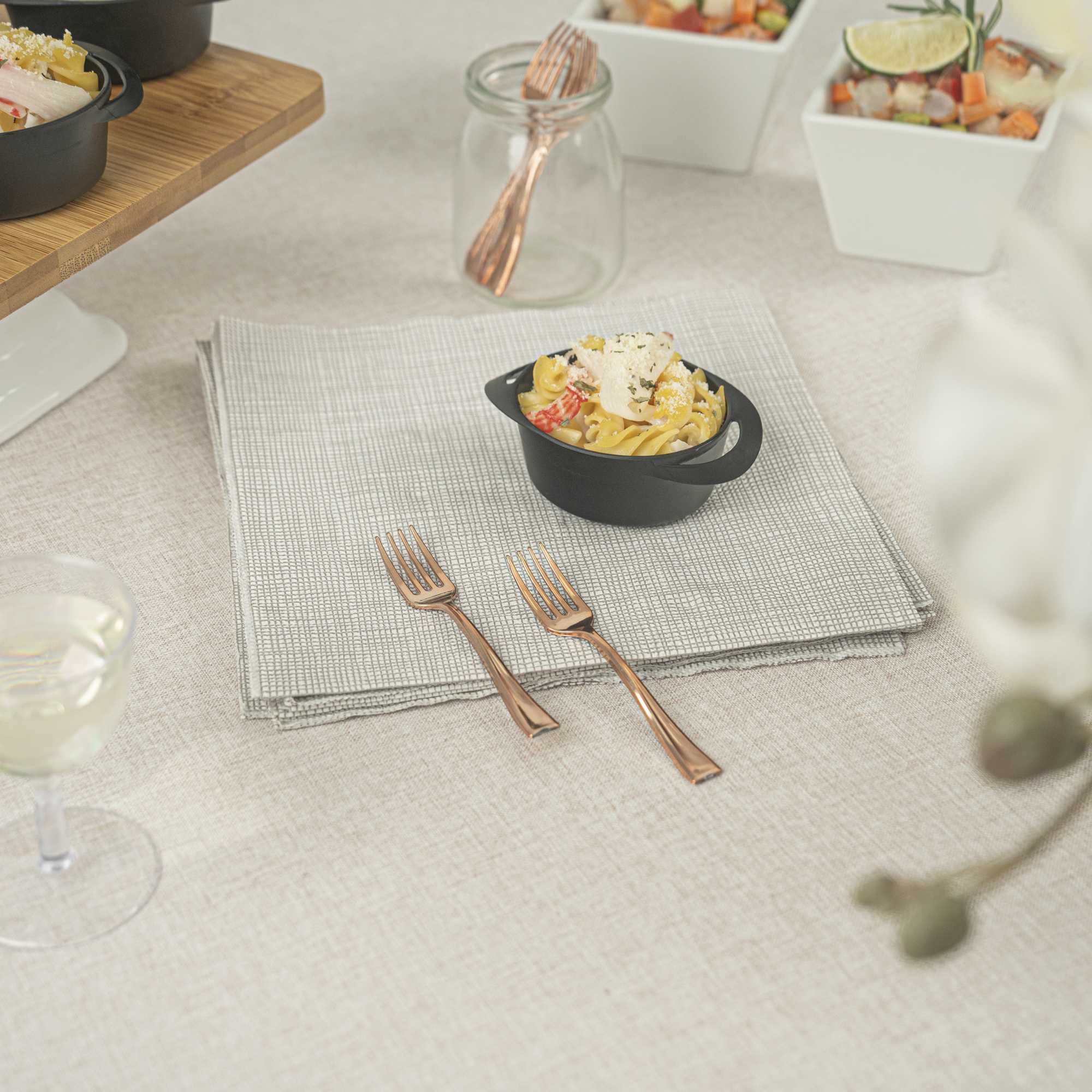 Mini Serve Rose Gold Plastic Mini Fork - 4" - 500 count box