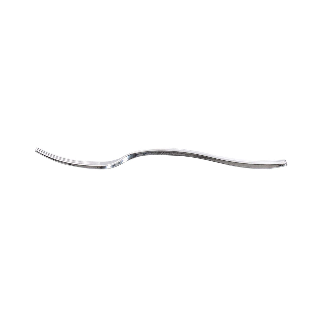 Mini Serve Silver Plastic Mini Fork - 4" - 100 count box
