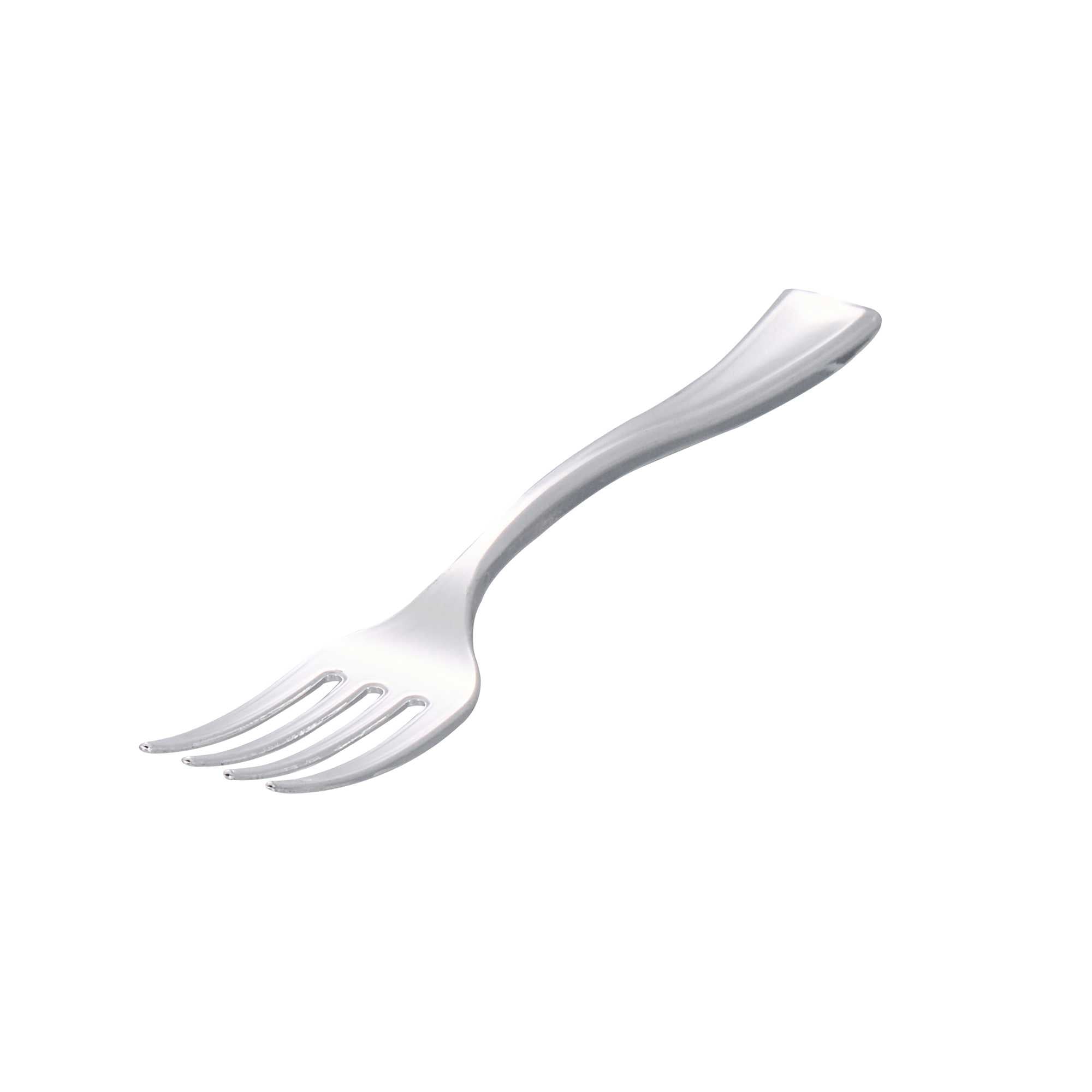 Mini Serve Silver Plastic Mini Fork - 4" - 500 count box