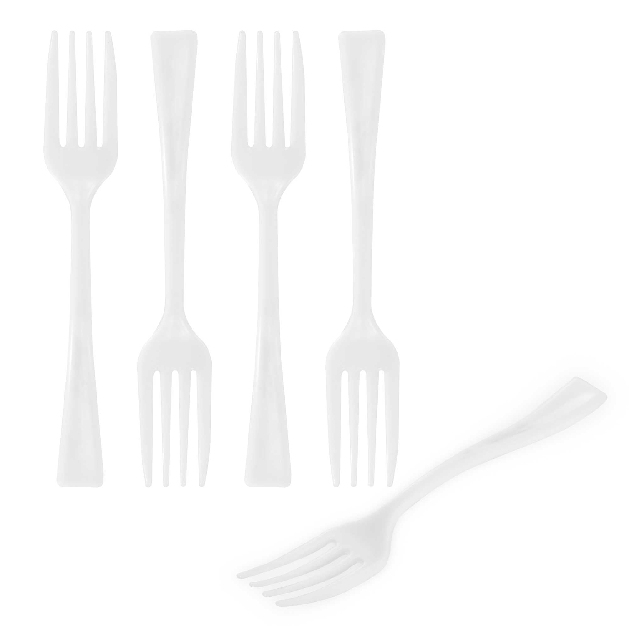 Mini Serve White Plastic Mini Fork - 4" - 500 count box