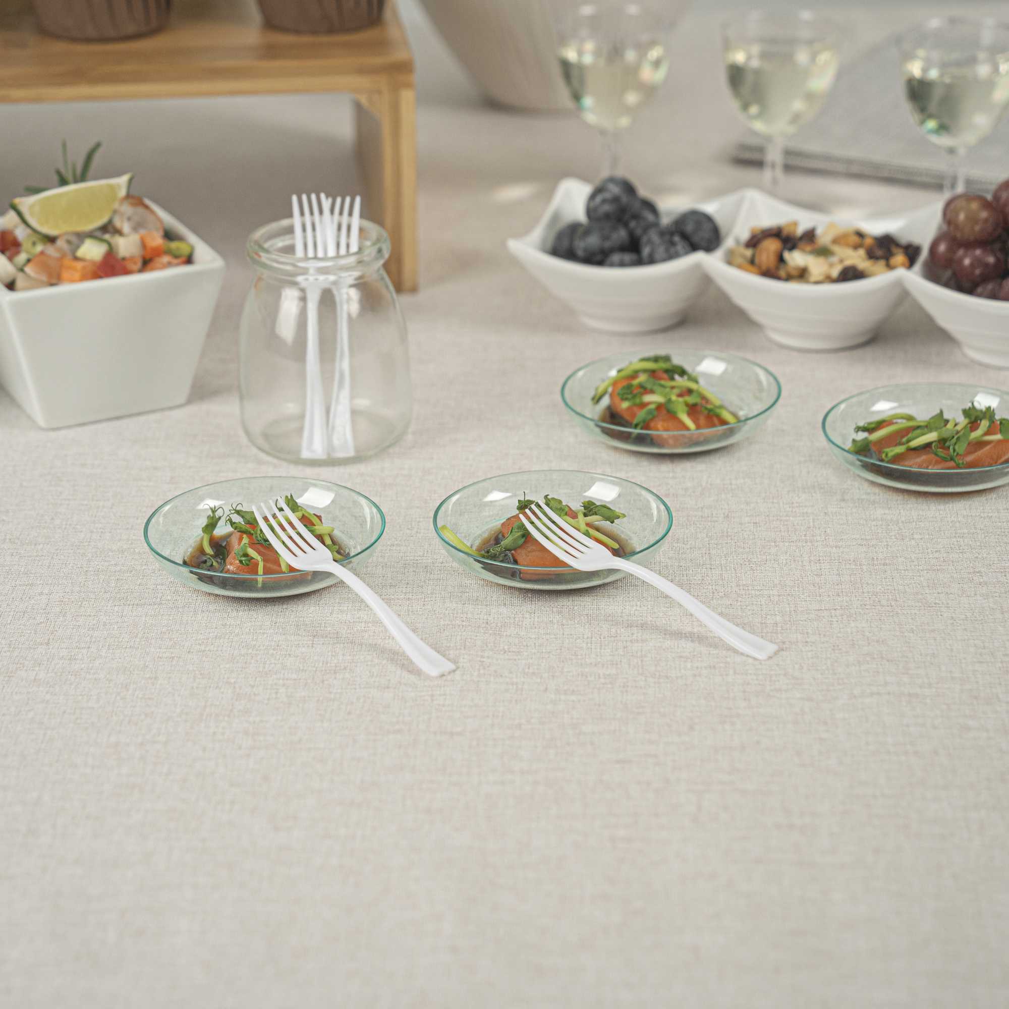 Mini Serve White Plastic Mini Fork - 4" - 500 count box