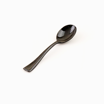 Mini Serve Black Plastic Mini Spoon - 4" - 500 count box