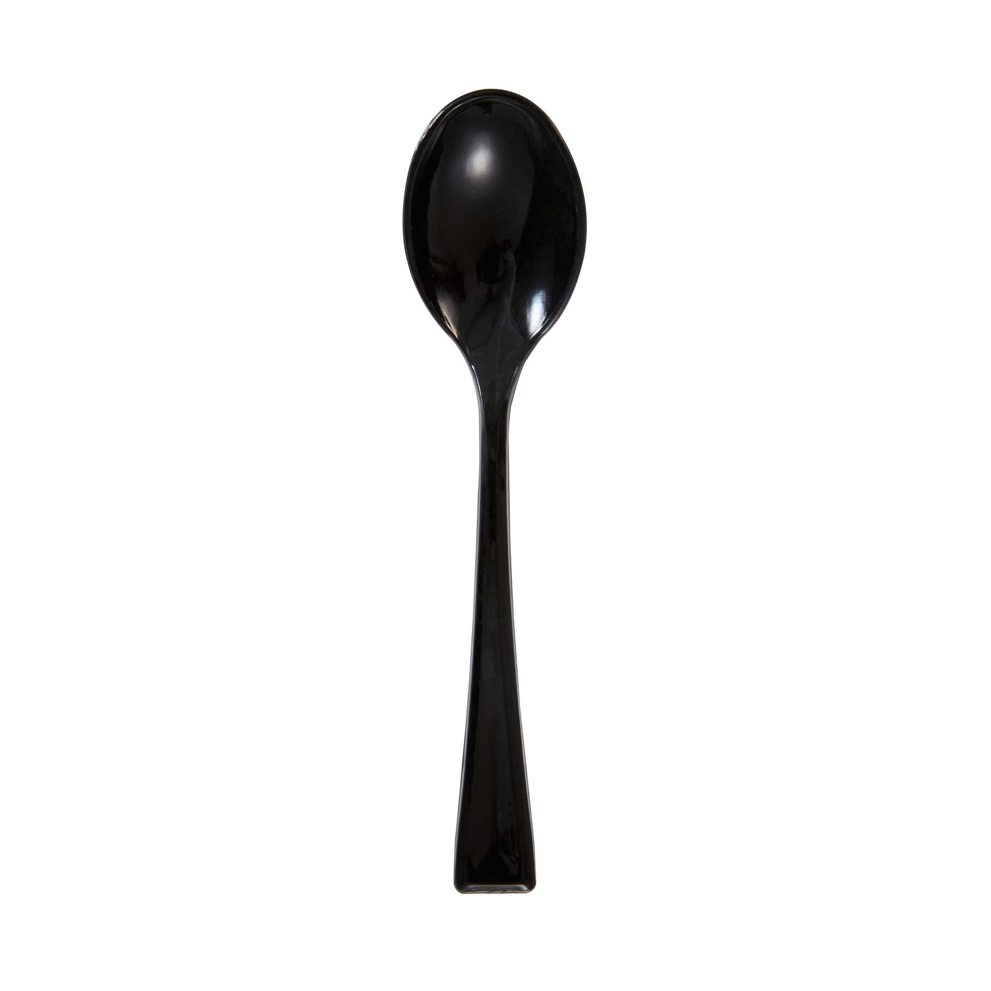 Mini Serve Black Plastic Mini Spoon - 4" - 500 count box