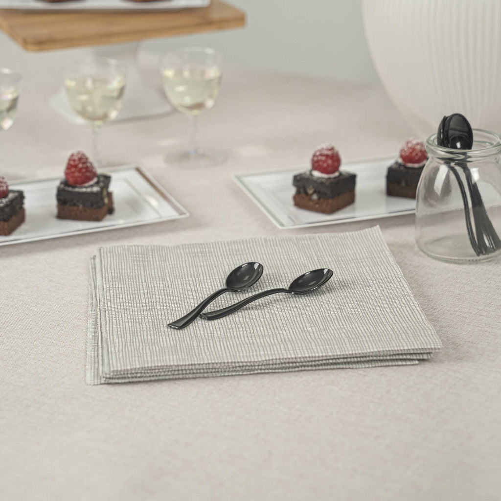 Mini Serve Black Plastic Mini Spoon - 4" - 500 count box