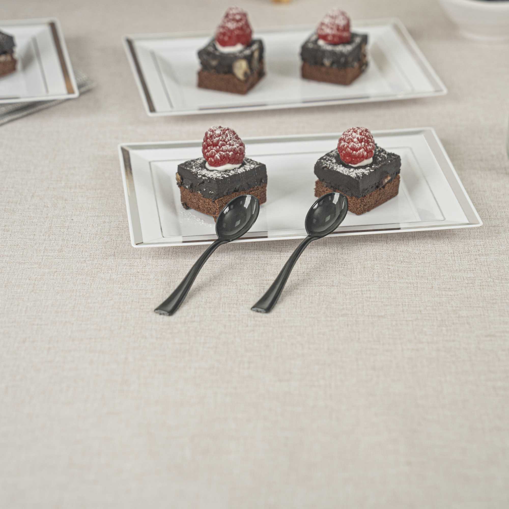 Mini Serve Black Plastic Mini Spoon - 4" - 500 count box