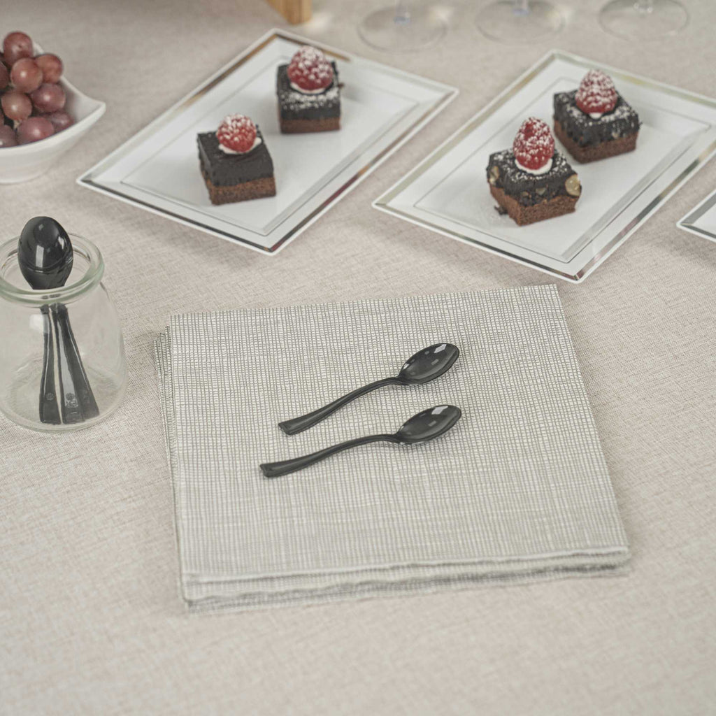 Mini Serve Black Plastic Mini Spoon - 4" - 500 count box