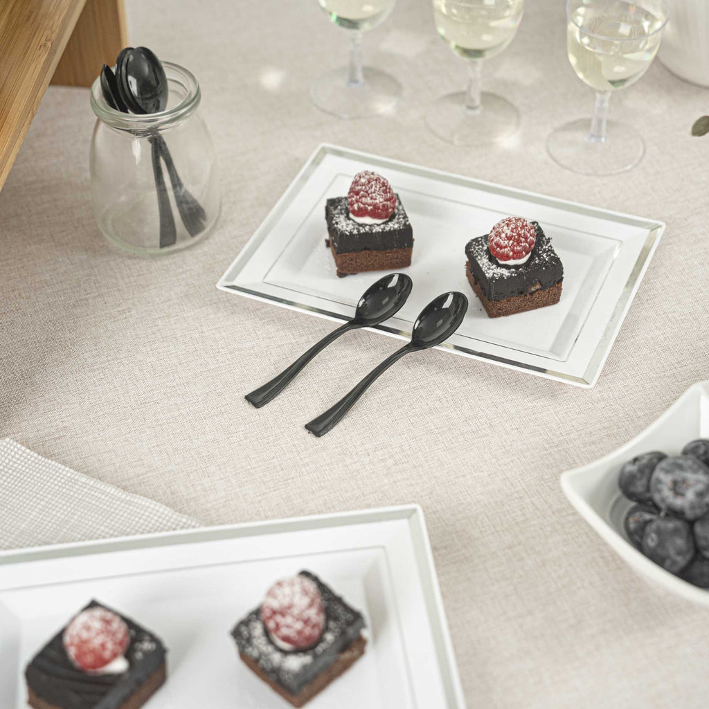 Mini Serve Black Plastic Mini Spoon - 4" - 500 count box
