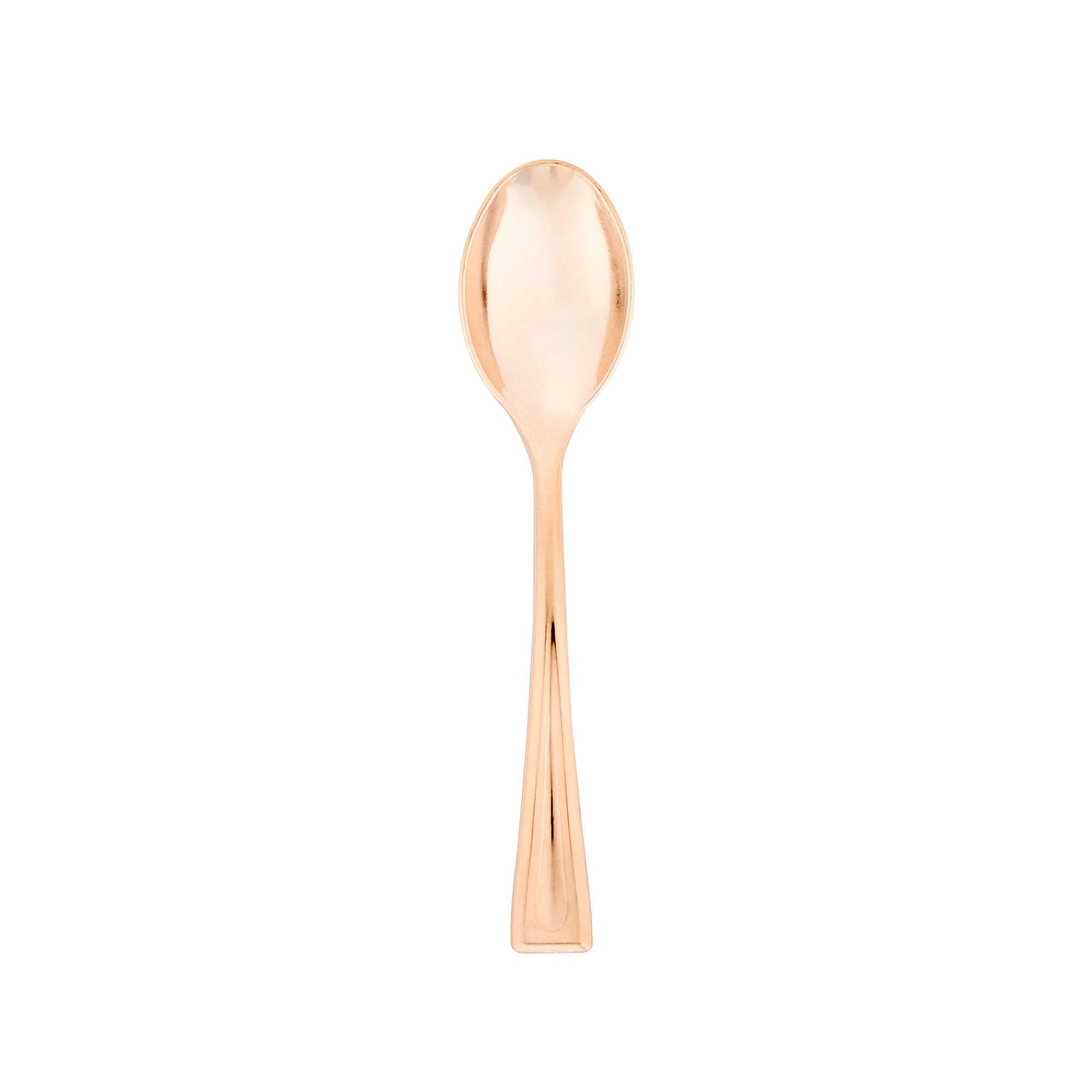 Mini Serve Rose Gold Plastic Mini Spoon - 4" - 500 count box