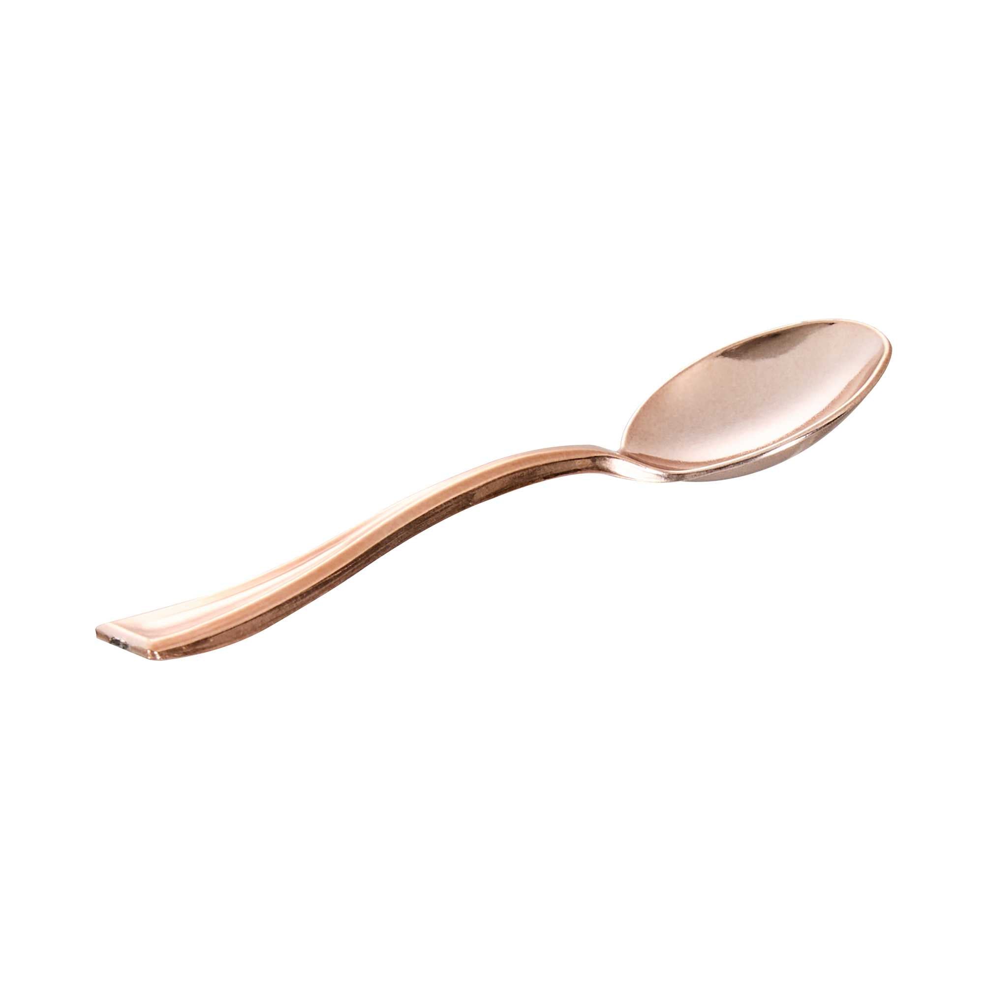 Mini Serve Rose Gold Plastic Mini Spoon - 4" - 500 count box