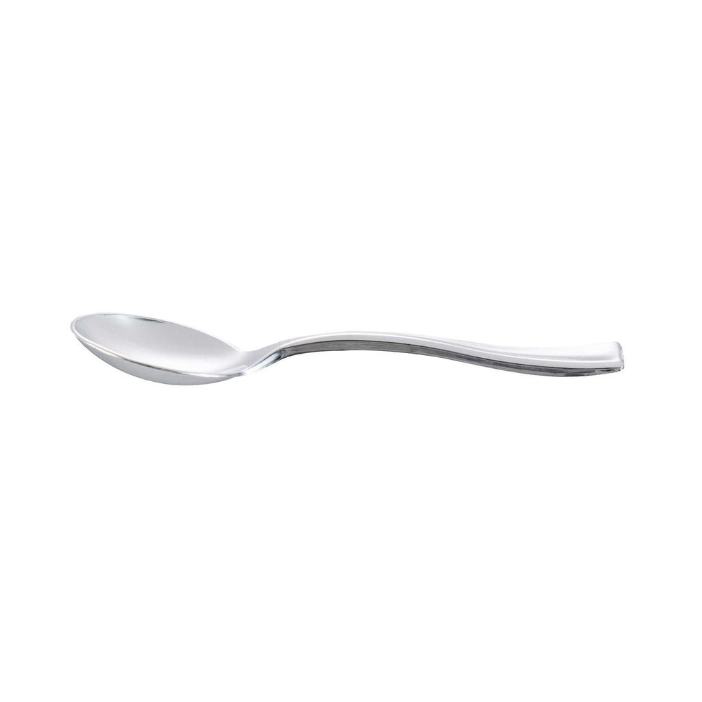 Mini Serve Silver Plastic Mini Spoon - 4" - 500 count box