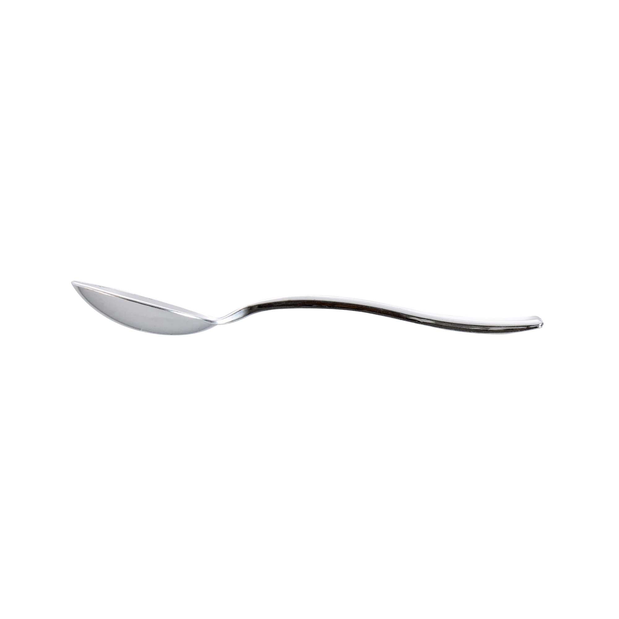Mini Serve Silver Plastic Mini Spoon - 4" - 500 count box