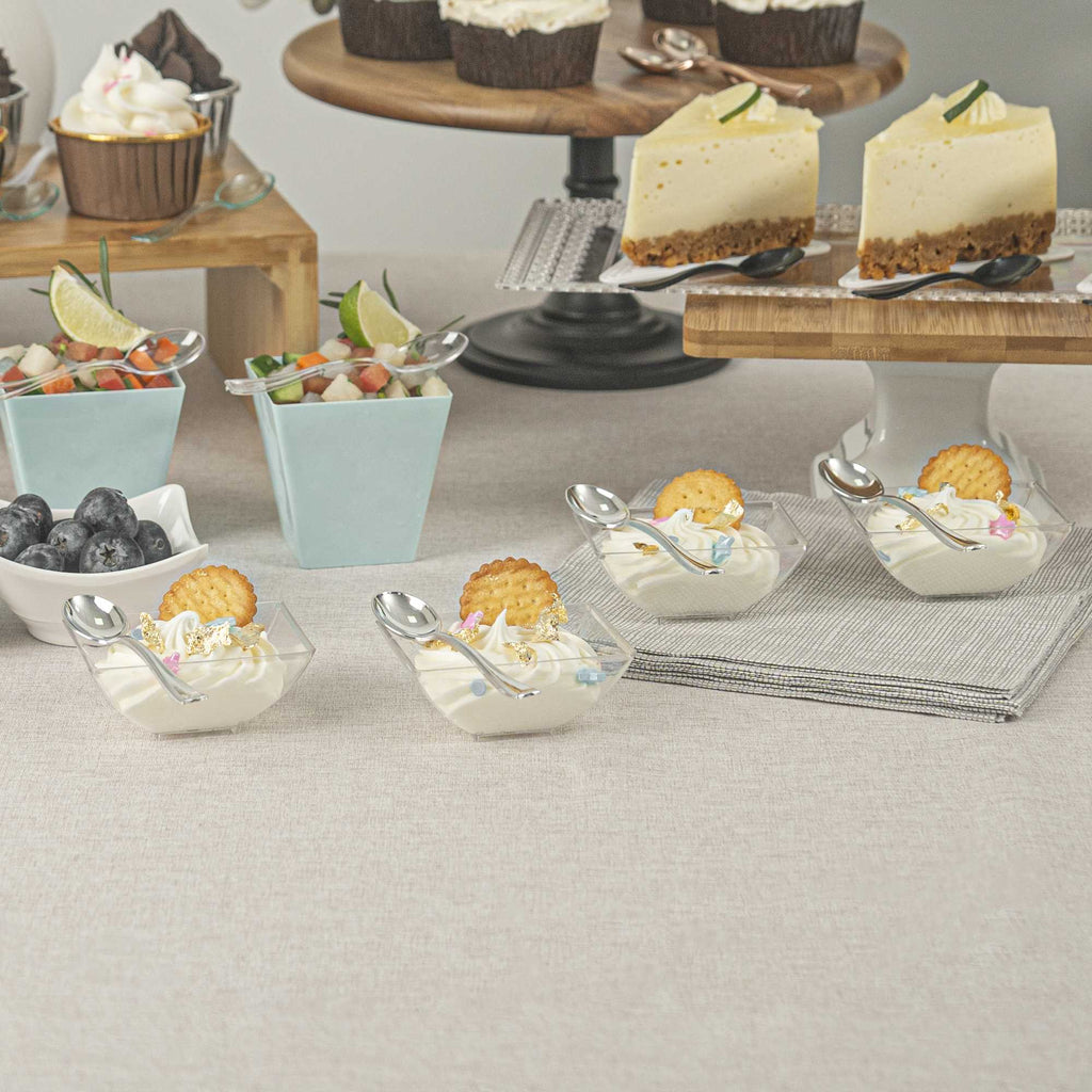 Mini Serve Silver Plastic Mini Spoon - 4" - 500 count box