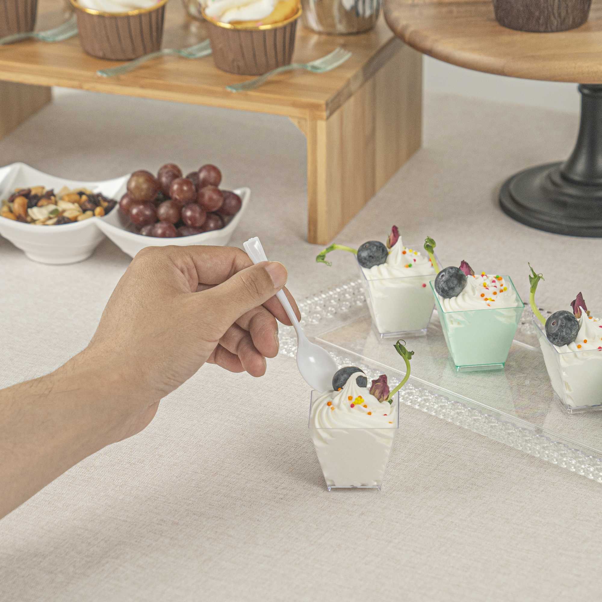 Mini Serve White Plastic Mini Spoon - 4" - 500 count box