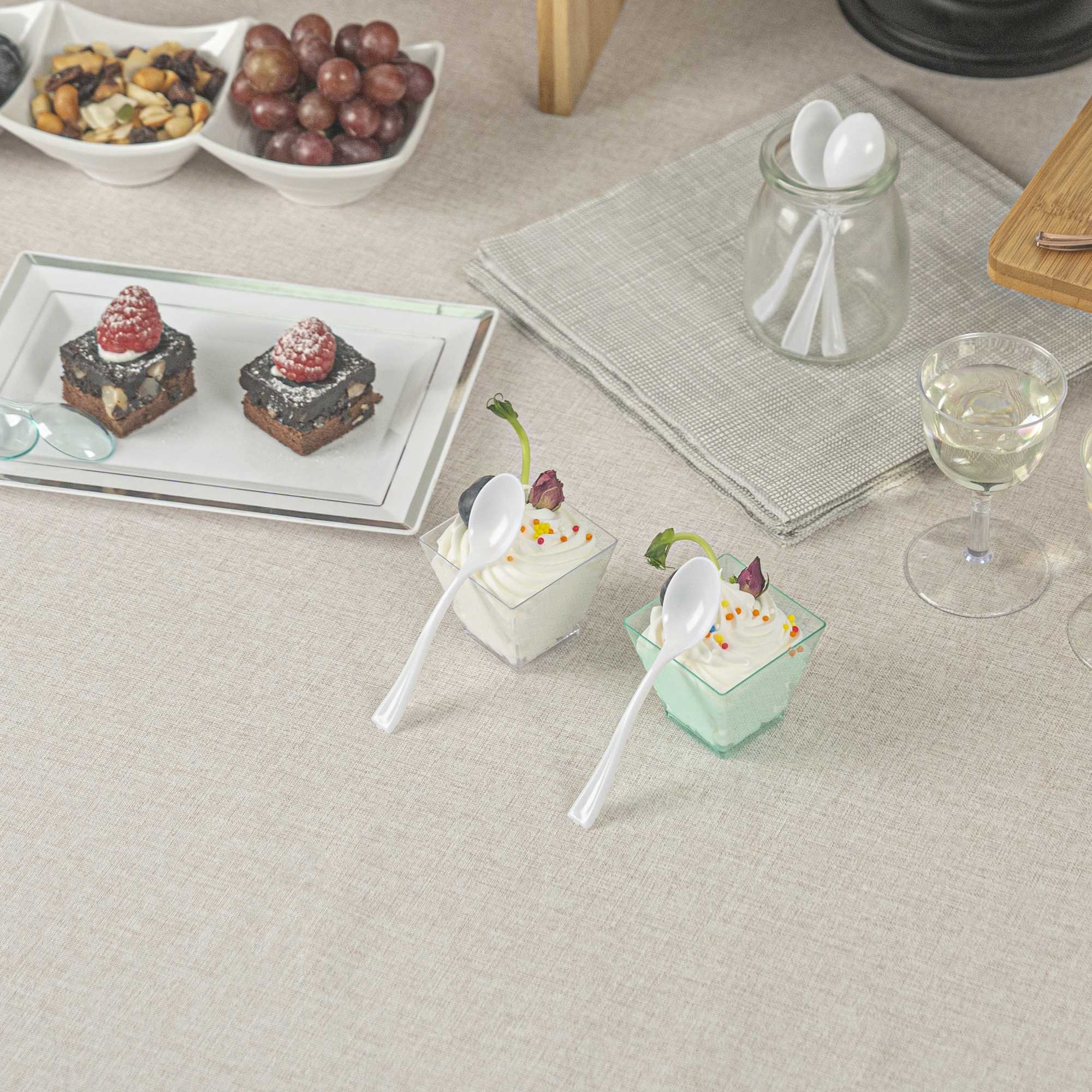 Mini Serve White Plastic Mini Spoon - 4" - 500 count box