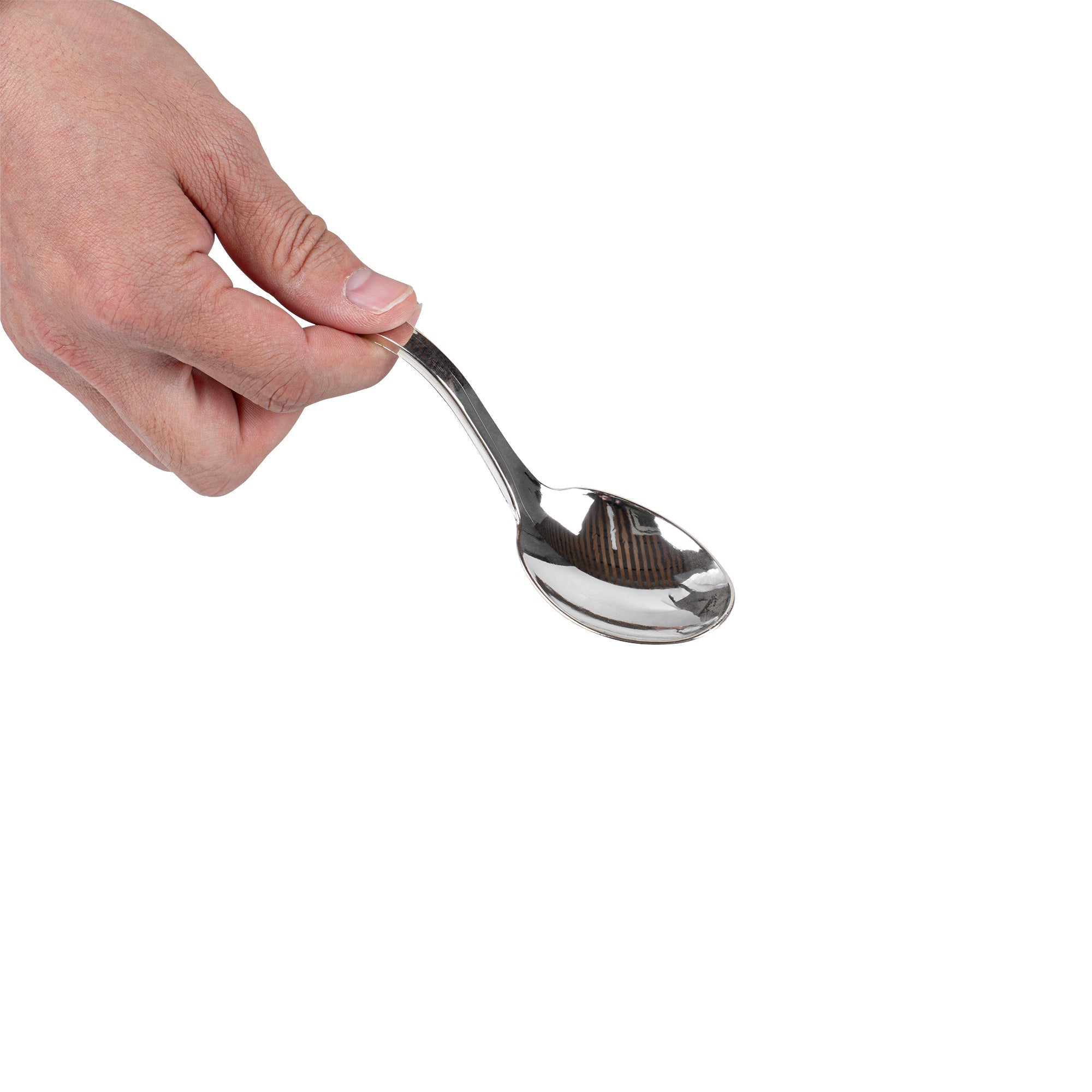 Mini Serve Silver Plastic Curly Tasting Spoon - 4" x 1" x 1 1/2" - 100 count box