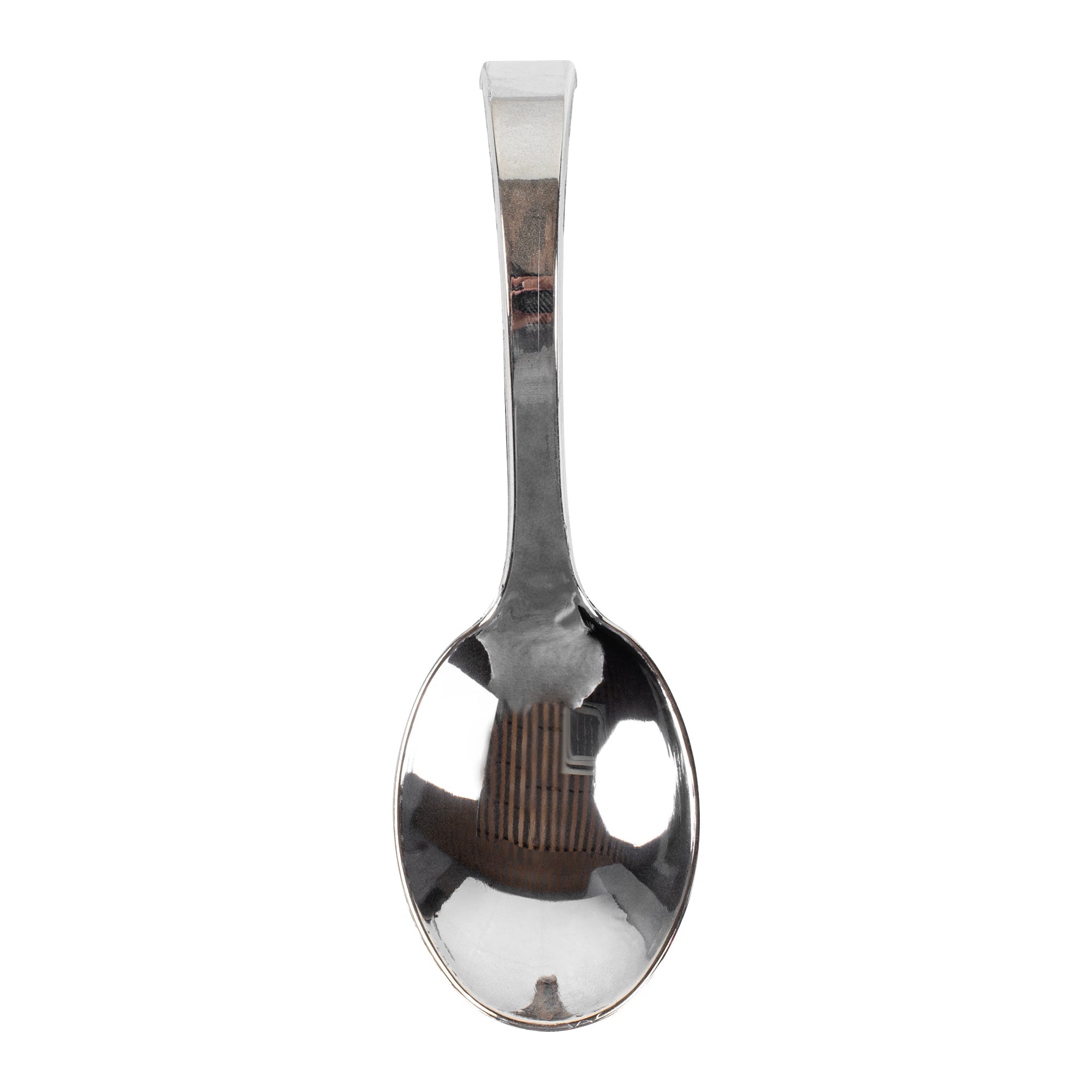 Mini Serve Silver Plastic Curly Tasting Spoon - 4" x 1" x 1 1/2" - 100 count box