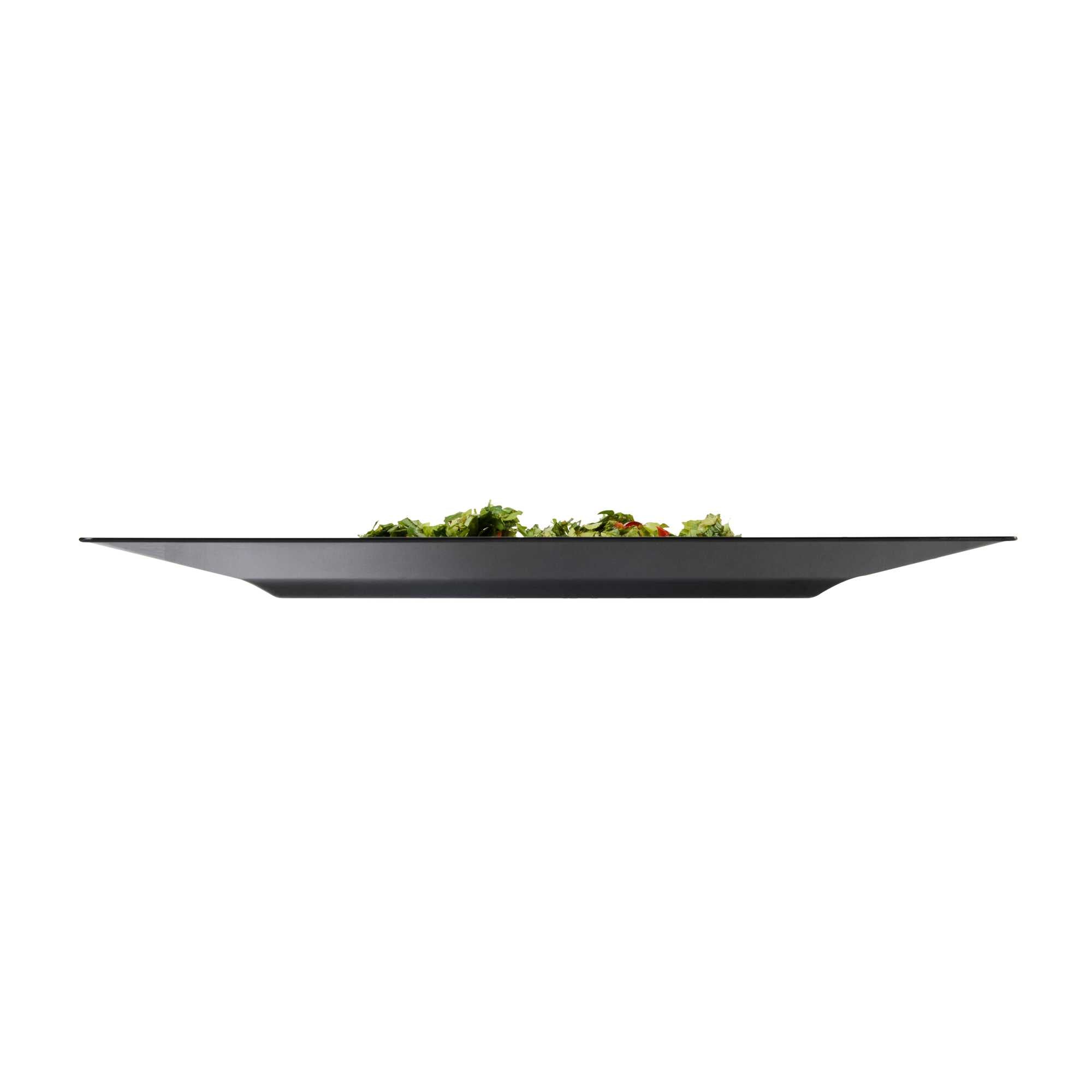 Maxi Serve Square Black Plastic Modern Plate - 9 1/2" x 9 1/2" x 1/2" - 100 count box