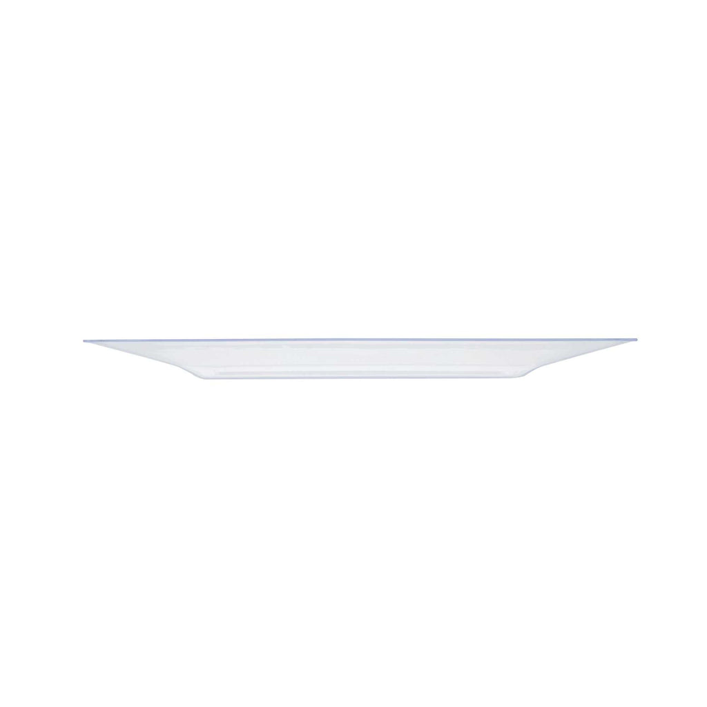Maxi Serve Square Clear Plastic Modern Plate - 9 1/2" x 9 1/2" x 1/2" - 100 count box