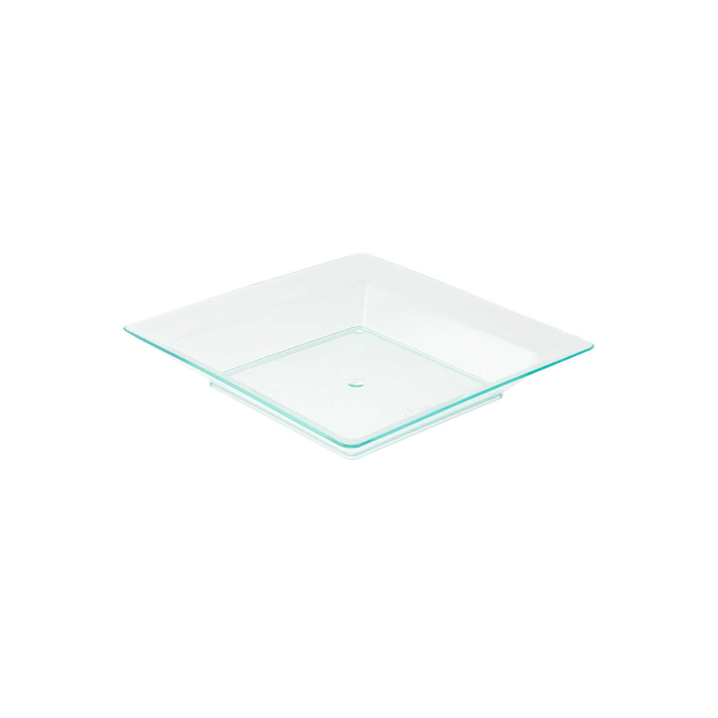 Mini Serve Square Seagreen Plastic Plate - 4 1/4" x 4 1/4" x 1/2" - 100 count box