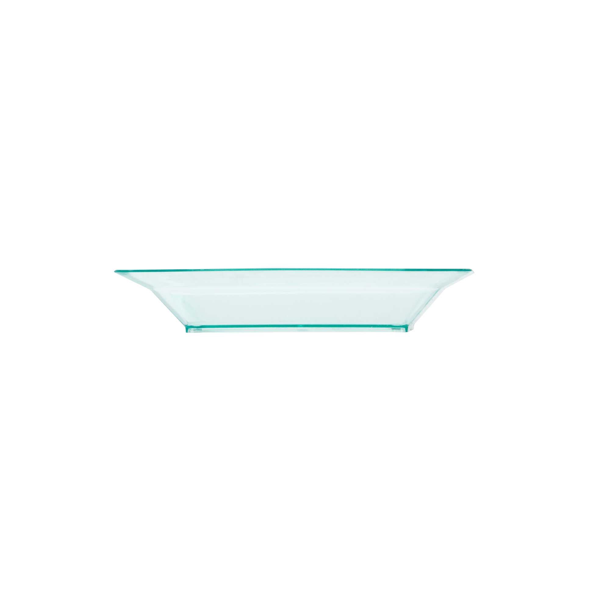 Mini Serve Square Seagreen Plastic Plate - 4 1/4" x 4 1/4" x 1/2" - 100 count box