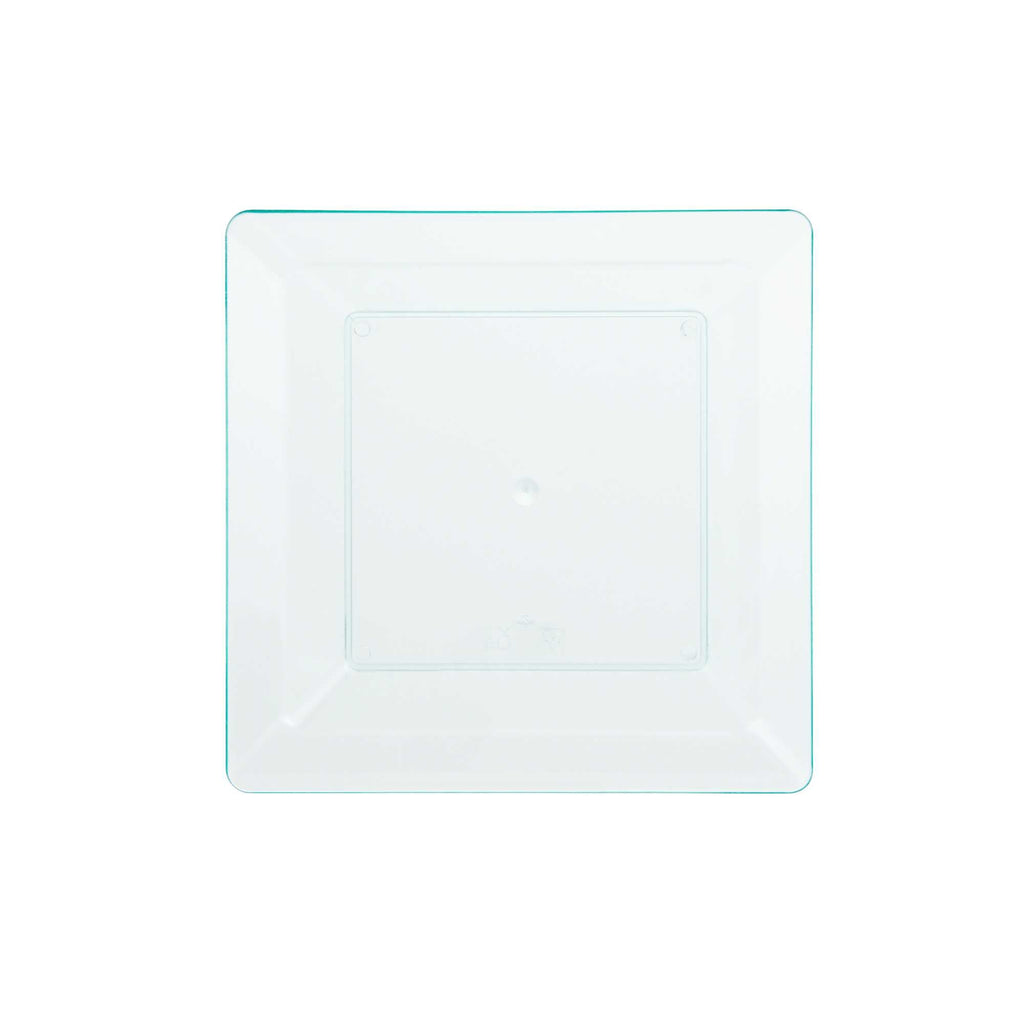 Mini Serve Square Seagreen Plastic Plate - 4 1/4" x 4 1/4" x 1/2" - 100 count box