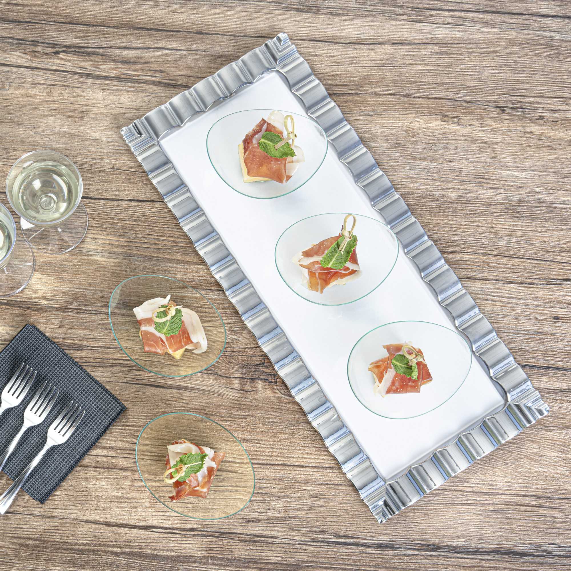 Mini Serve 2 oz Oval Seagreen Plastic Alato Tasting Dish - 3 1/2" x 2 3/4" x 1 3/4" - 100 count box