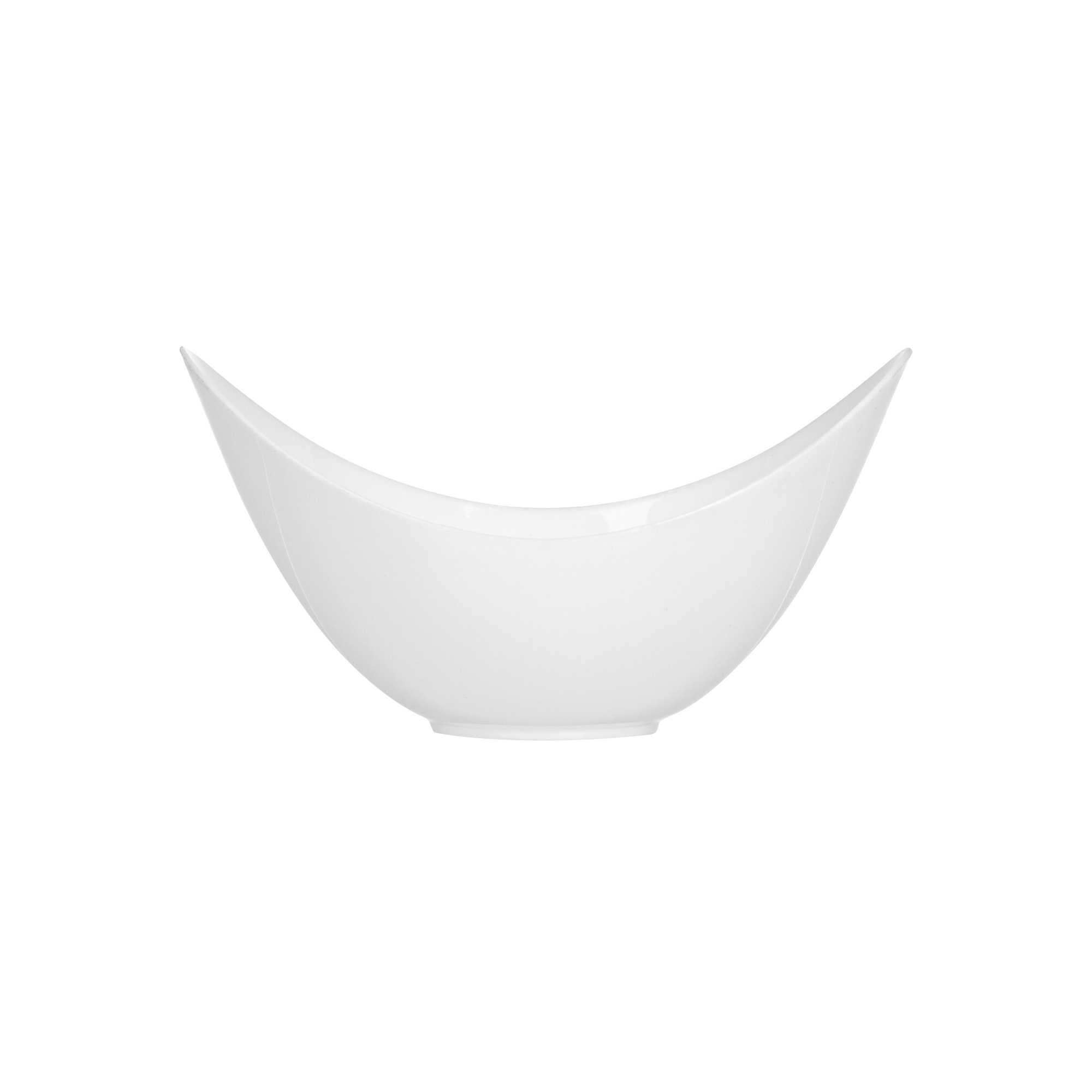 Mini Serve 2 oz Oval White Plastic Alato Tasting Dish - 3 1/2" x 2 3/4" x 1 3/4" - 100 count box
