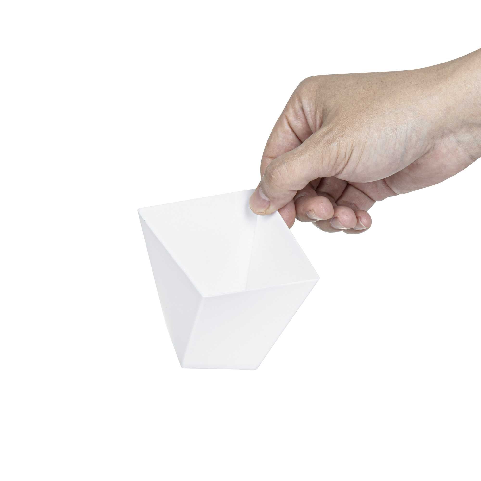 Mini Serve 6 oz Square White Plastic Large Girata Dish - 3 1/4" x 2 3/4" x 3" - 100 count box