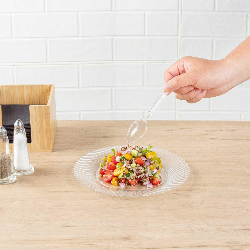 Chef 101 Clear Plastic Spoon - 6 1/2" x 1 1/4" x 1/2" - 250 count box