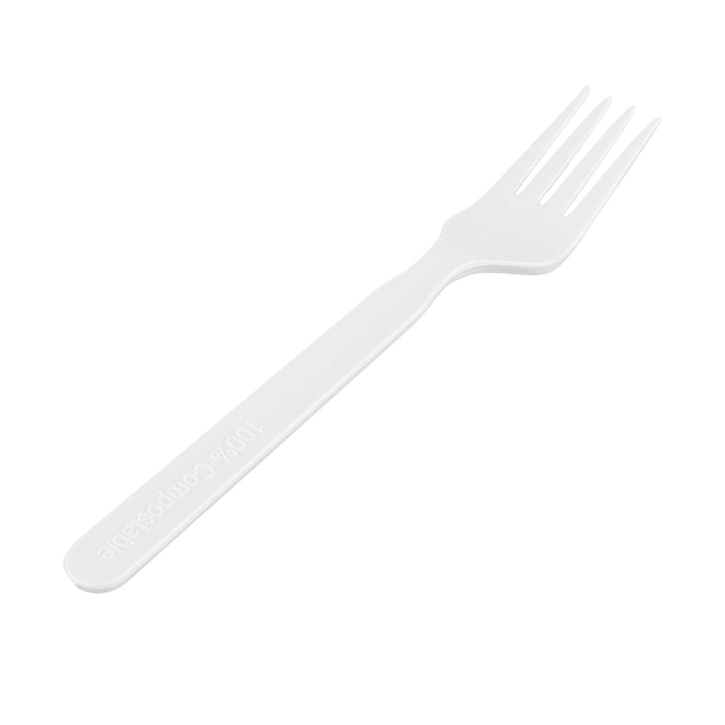 Basic Nature White PLA Plastic Fork - Compostable - 6 1/2" - 250 count box