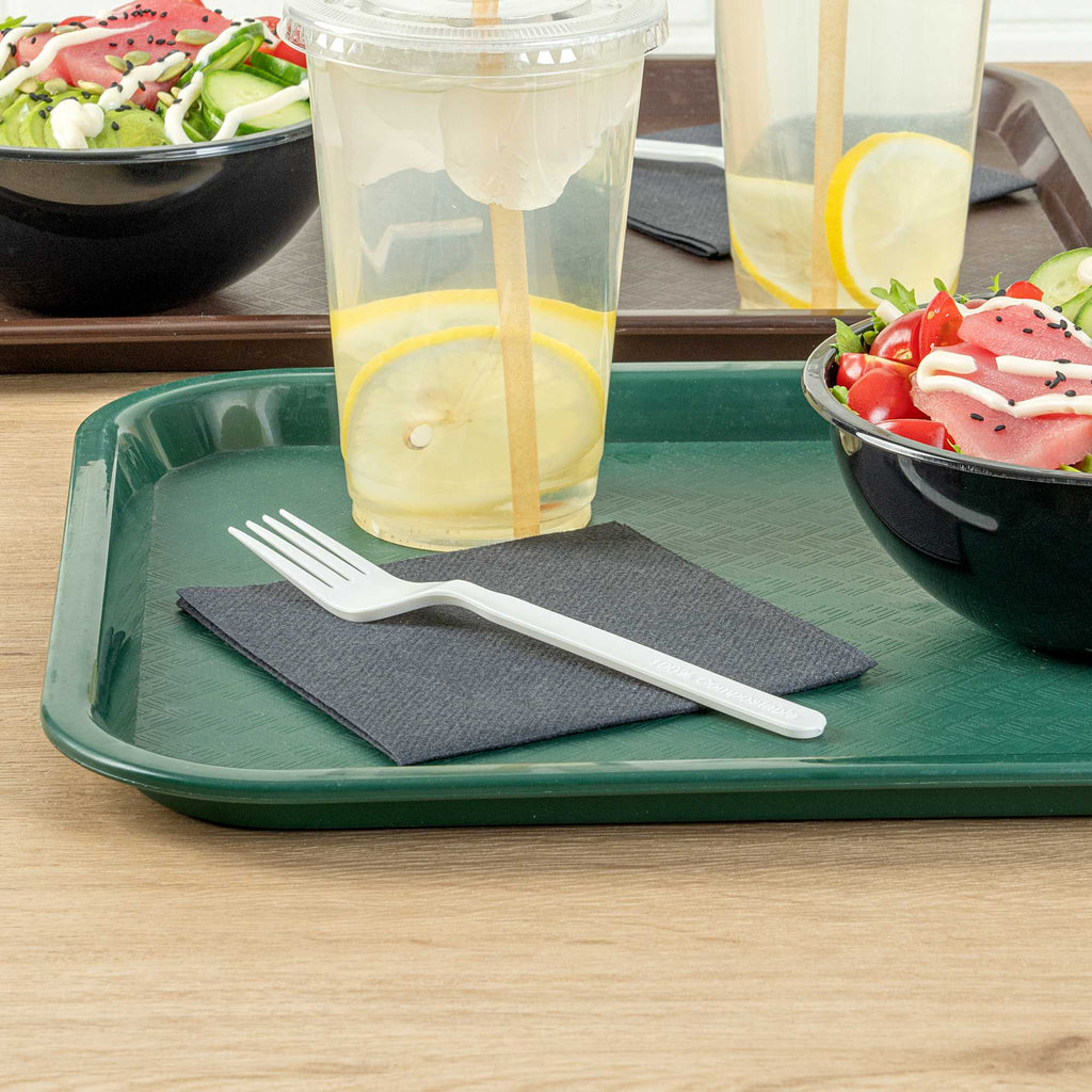 Basic Nature White PLA Plastic Fork - Compostable - 6 1/2" - 250 count box