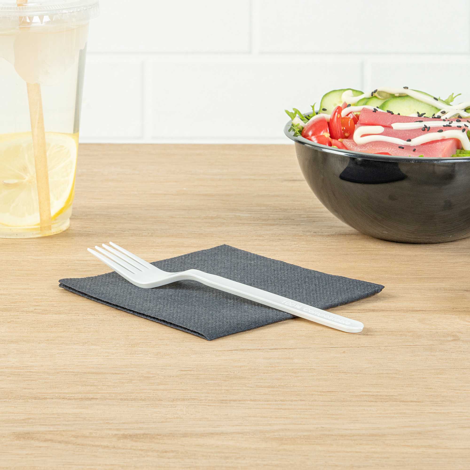 Basic Nature White PLA Plastic Fork - Compostable - 6 1/2" - 250 count box