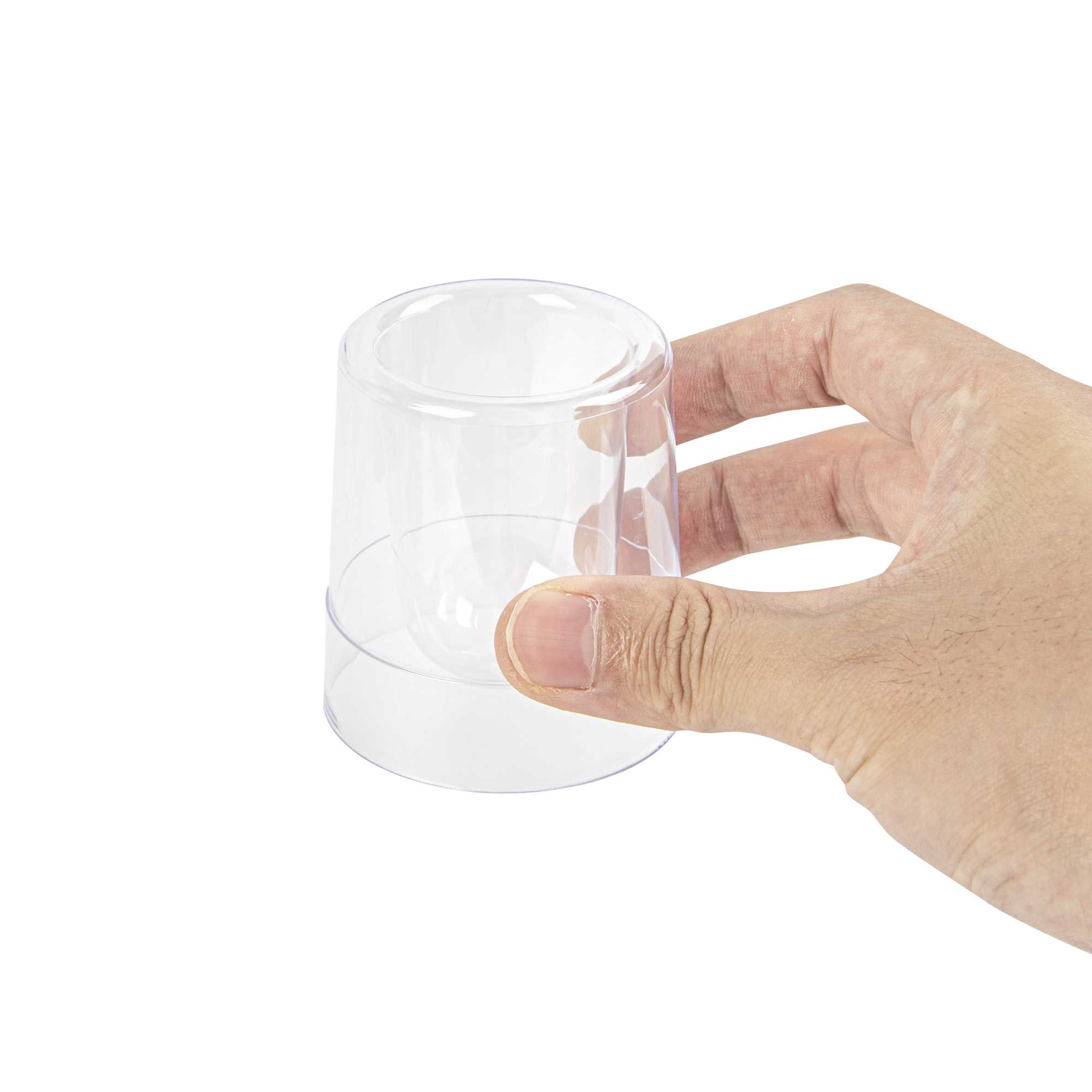 Mini Serve 2 oz Round Clear Plastic Double Walled Cup - 2" x 2" x 2 1/2" - 100 count box
