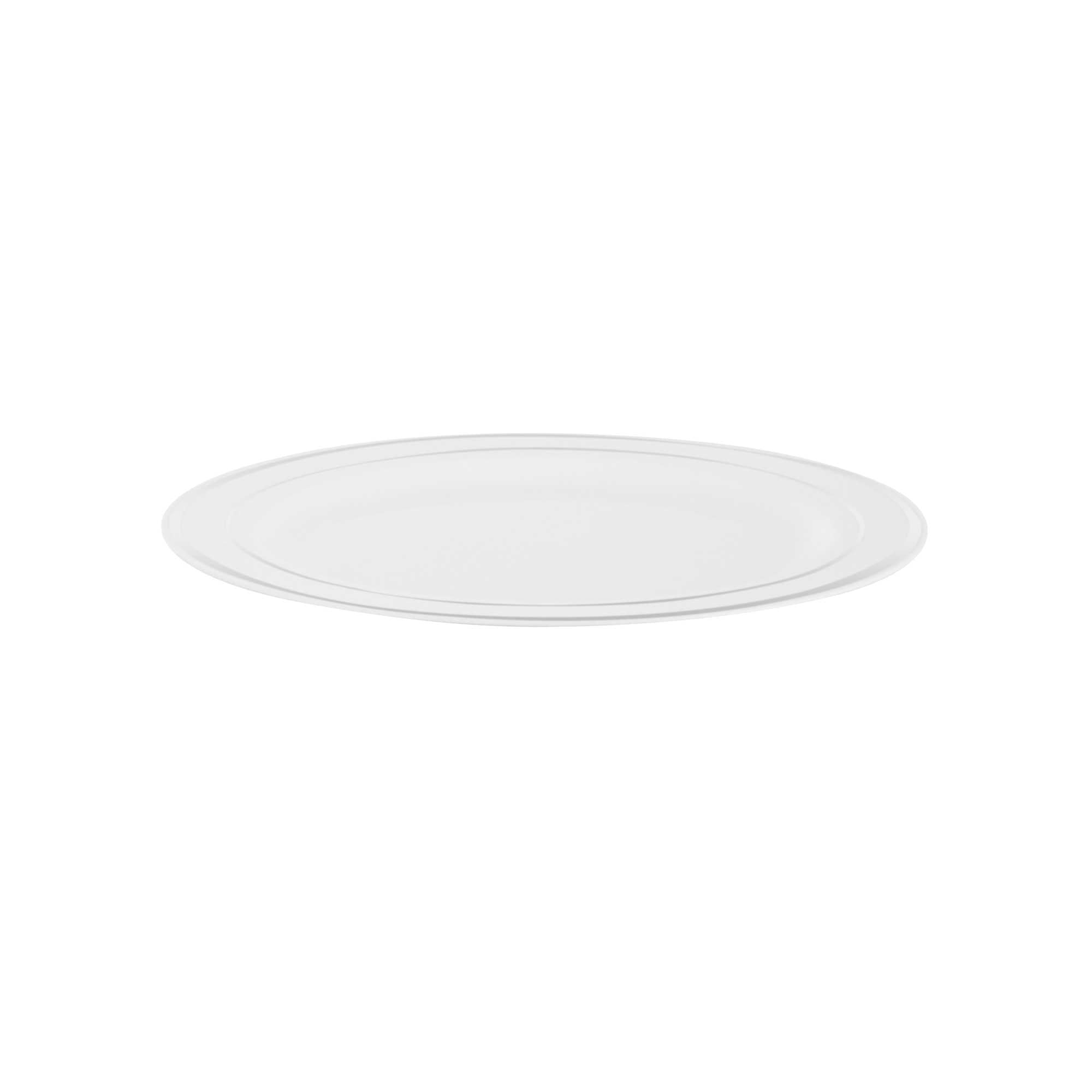 Maxi Serve Round White Plastic Silver-Rimmed Plate - 7 1/2" x 7 1/2" x 1/2" - 100 count box