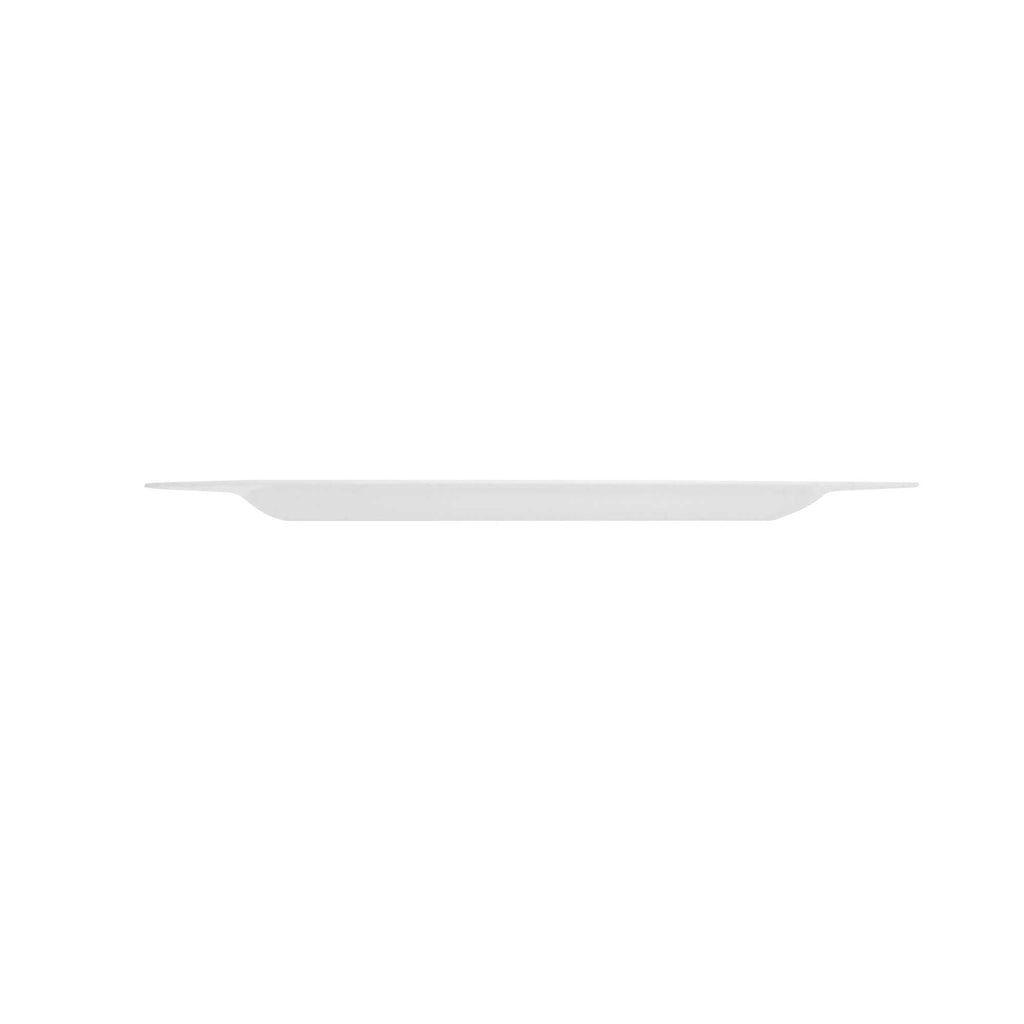 Maxi Serve Round White Plastic Silver-Rimmed Plate - 7 1/2" x 7 1/2" x 1/2" - 100 count box