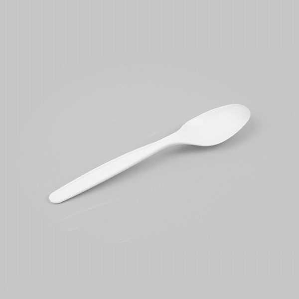 Basic Nature White PLA Plastic Spoon - Compostable - 6 1/4" x 1 1/4" x 1/2" - 250 count box