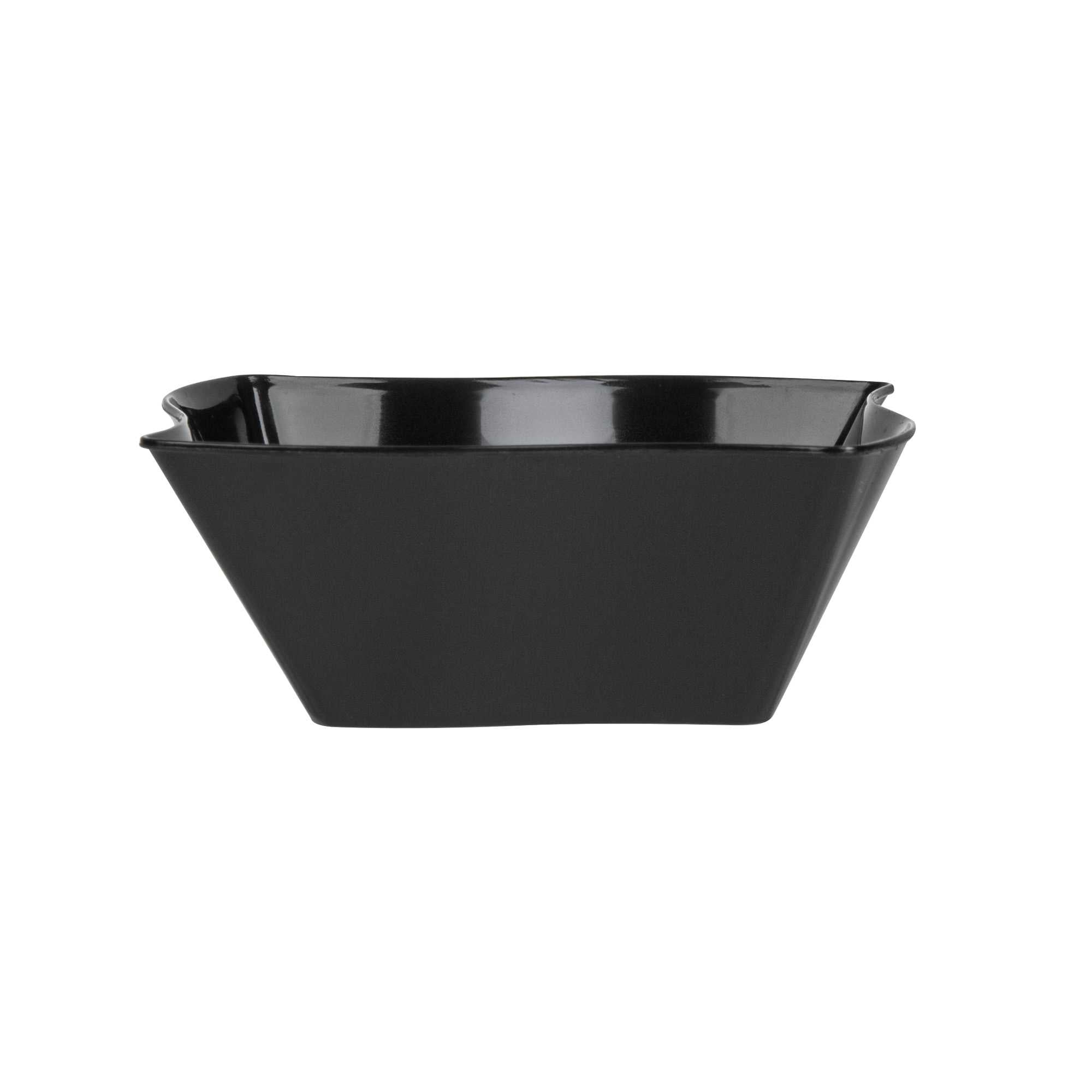 Mini Serve 6 oz Square Black Plastic Aqua Bowl - 3 1/4" x 3 1/4" x 1 1/2" - 100 count box