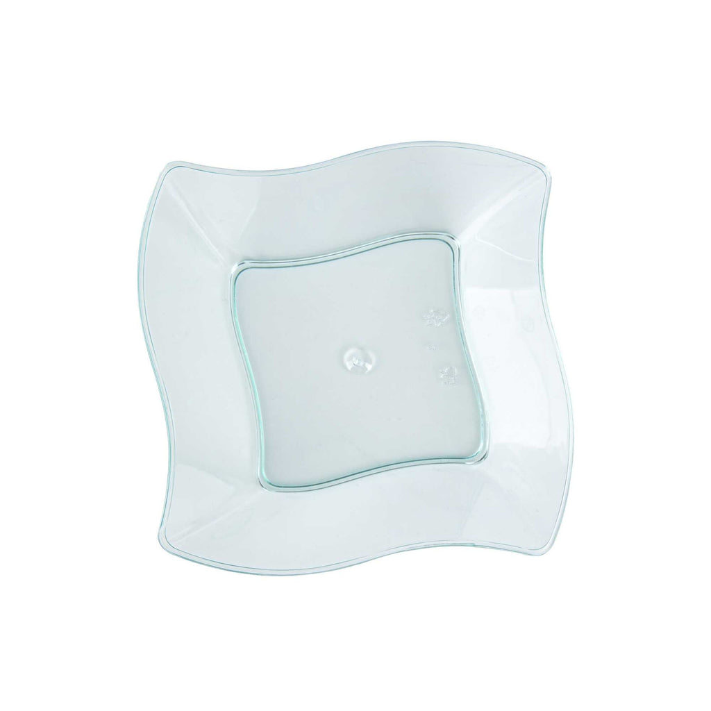Mini Serve 6 oz Square Seagreen Plastic Aqua Bowl - 3 1/4" x 3 1/4" x 1 1/2" - 100 count box