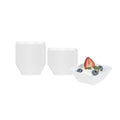 Mini Serve 6 oz Square White Plastic Aqua Bowl - 3 1/4" x 3 1/4" x 1 1/2" - 100 count box