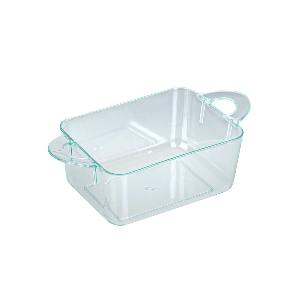 Mini Serve 3 oz Rectangle Seagreen Plastic Cocotte - 3 3/4" x 2" x 1 1/2" - 100 count box