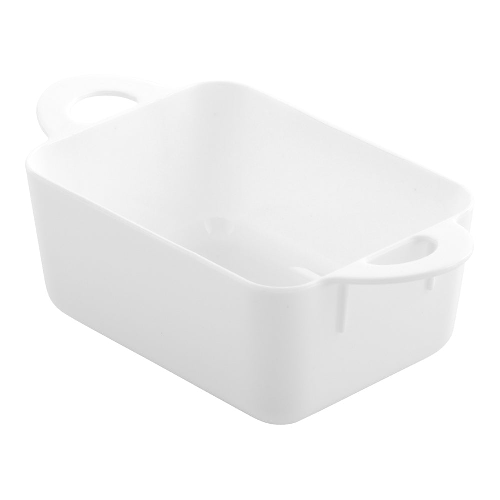 Mini Serve 3 oz Rectangle White Plastic Cocotte - 3 3/4" x 2" x 1 1/2" - 100 count box