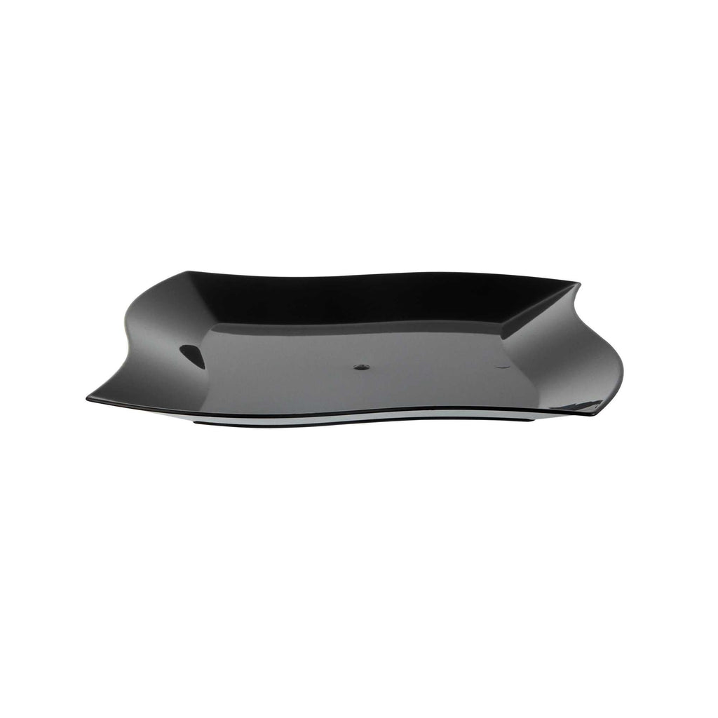 Maxi Serve Square Black Plastic Large Aqua Plate - 9" x 9" x 1/2" - 100 count box