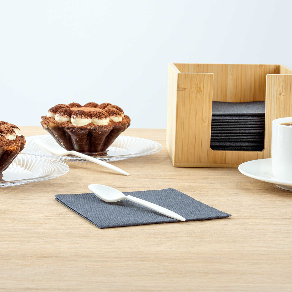 Basic Nature White CPLA Plastic Dessert Spoon - Compostable - 5" - 500 count box