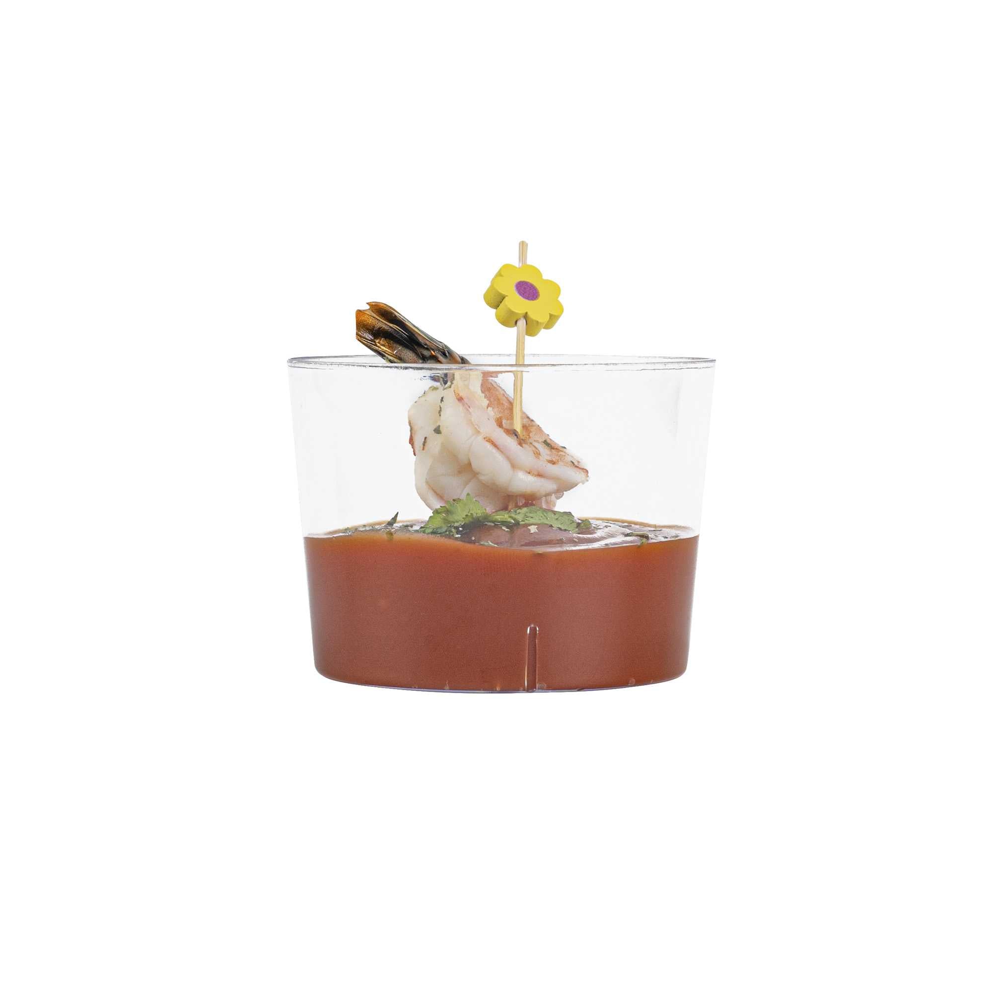 Mini Serve 6 oz Round Clear Plastic Cylindro Cup - 2 1/4" x 2 1/4" x 3" - 100 count box